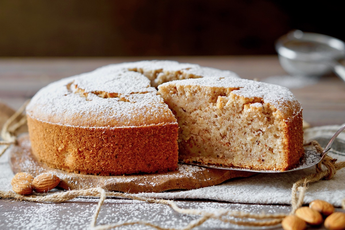 Eggless Almond Cake